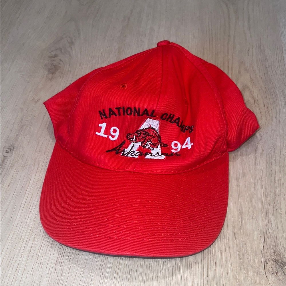 Vintage Arkansas Razorbacks Red National Champs 1994 Cap